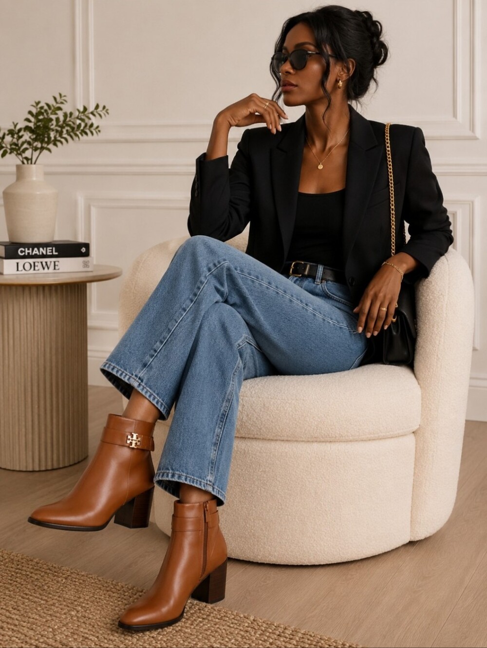Tory BurchTan Leather Ankle Boots‎